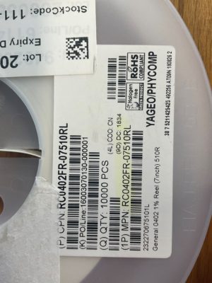 yageo RC0402FR-07510RL