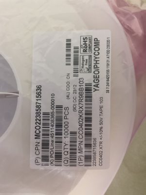 CC0402KRX7R9BB103 - Multilayer Ceramic Capacitors MLCC - SMD/SMT